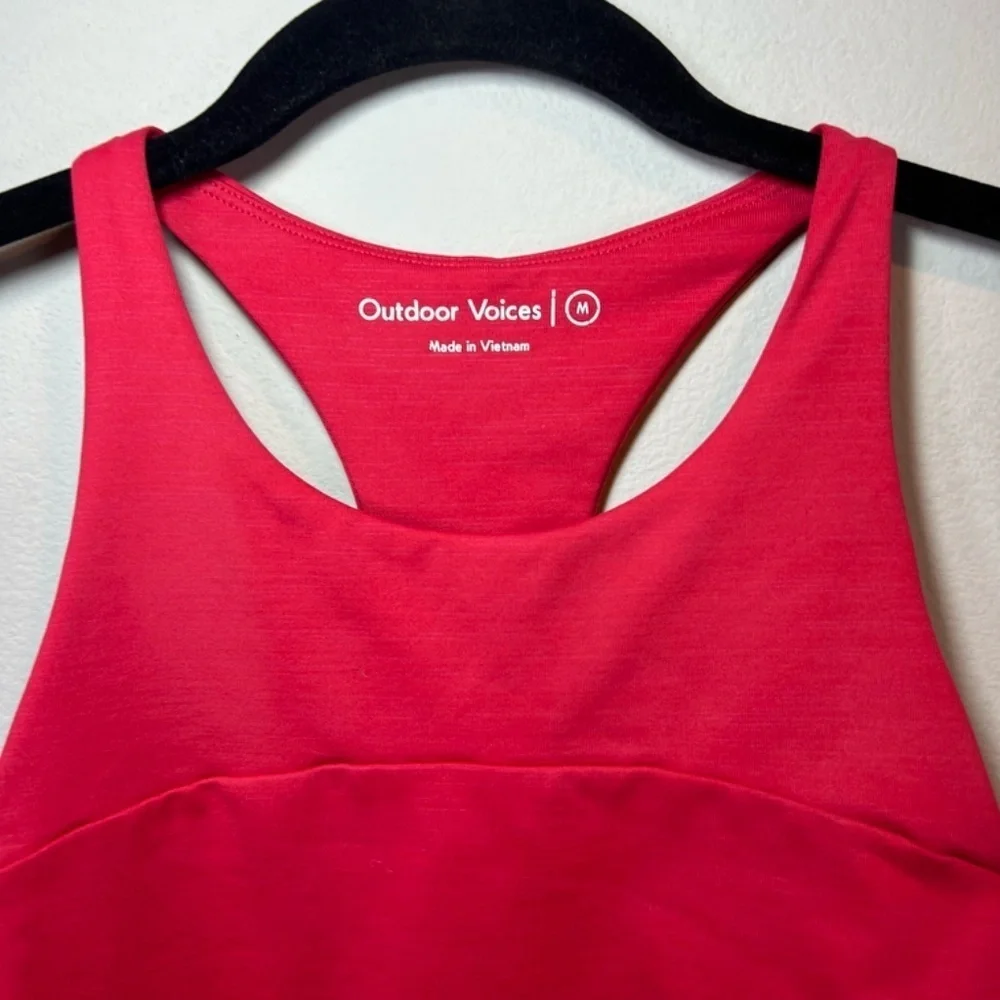 Outdoor Voices Longline Sports Bra Red Cropped Top Lined Gym Yoga Sporty Medium